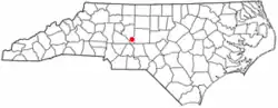 Location of Denton, North Carolina
