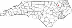 Location of Lewiston Woodville, North Carolina