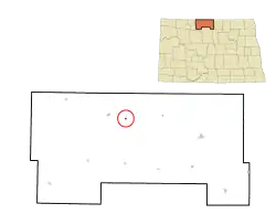 Location of Landa, North Dakota