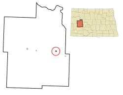 Location of Halliday, North Dakota