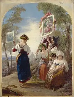 Neapolitan Peasants at the Festa of the Madonna dell'Arco by Thomas Uwins