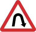 B11: Hairpin curve to the right ahead