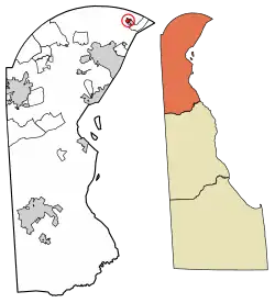 Location of Arden in New Castle County, Delaware.