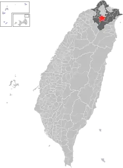 Location of Xindian within New Taipei City