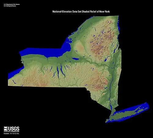 Relief map of New York state
