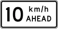 Road works speed limit ahead - 10 km/h