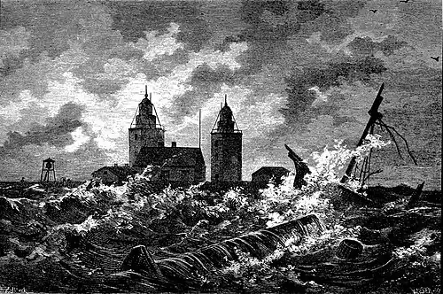 The Lighthouse at Nidingen in Onsala parish in Kungsbacka municipality in Halland county.