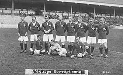 The Norwegian national football team - 1920 Olympics.