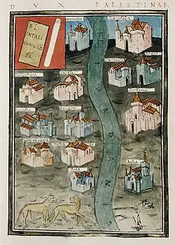A detailed map of Palestine from the century