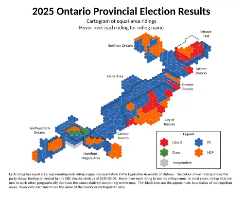 Cartogram view of results