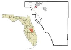 Location in Osceola County and the state of Florida