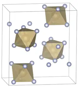 Unit cell of osmium hexafluoride under standard conditions.