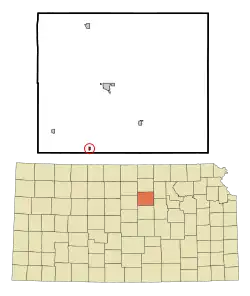 Location within Ottawa County and Kansas