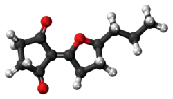 Ball-and-stick model of oudenone