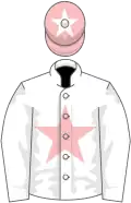White, pink star, pink cap, white star