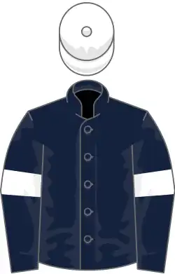 Dark blue, white armlets, white cap