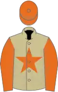 Beige, Orange star, sleeves and cap