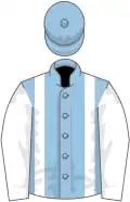 Light blue, white braces and sleeves
