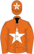 Orange, white star on body and cap