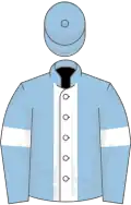Light blue, white stripe and armlets