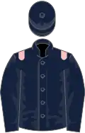 Dark blue, pink epaulets