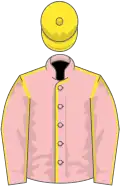 Pink, yellow seams and cap