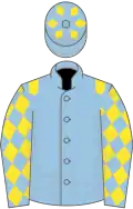 Light blue, yellow epaulettes, diamonds on sleeves and cap