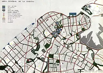 P31 Plan piloto de La Habana, Area Central de La Habana, Havana Plan Piloto, Town Planning Associates