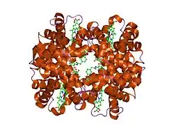 1k0y: X-ray Crystallographic Analyses of Symmetrical Allosteric Effectors of Hemoglobin. Compounds Designed to Link Primary and Secondary Binding Sites