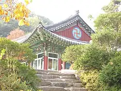 : A temple building at Pagyesa, Palgong Mountain, Daegu, South Korea