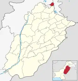 Map of Punjab with Murree District highlighted