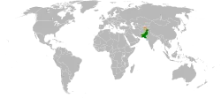 Map indicating locations of Pakistan and Tajikistan