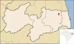 Location in Paraíba state