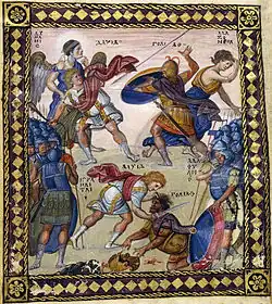 "David and Goliath", from the Paris Psalter