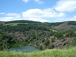 Country around the Couzon dam in August 2008