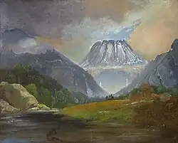 Gaustatoppen painted by Peder Balke around 1858