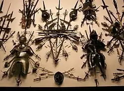 Trophies of arms with real weapons and armour at Peleş Castle, Romania