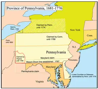 Map of the Province of Pennsylvania