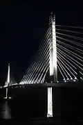 Bridge illuminated at night