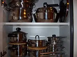 Pots in a cabinet