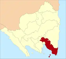 Location within Lampung