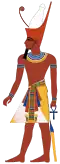 modern drawing of a pharaoh with a double crown