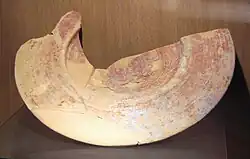 Phoenician plate with red slip, now wearing away, 7th century BC, excavated at Mogador Island near Essaouira