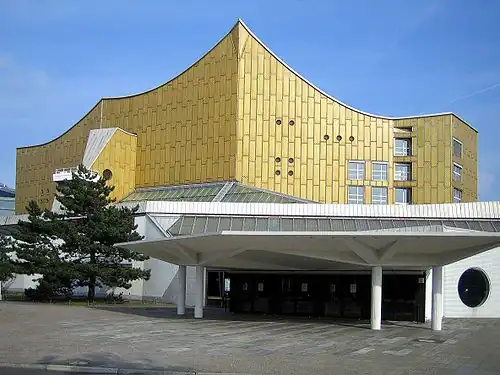Façade of the Berliner Philharmonie by Hans Scharoun (1963)