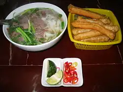 Phở, Vietnamese noodle soup, considered a Vietnamese national dish