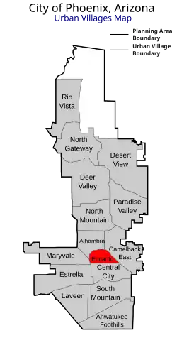 Location of Encanto highlighted in red.