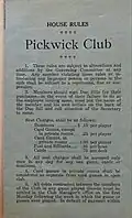 Pickwick Club Rules 1929
