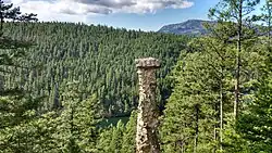 Shot of top of stone pillar