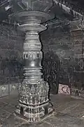 Lathe turned pillar with ornate base in Mallikarjuna temple at Kuruvatti