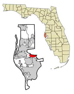 Location in Pinellas County and the state of Florida